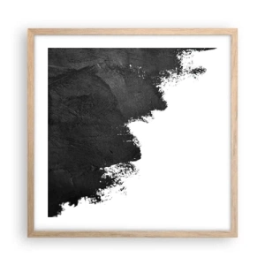 Plakat i ramme af lyst egetræ - Elementer: jord - 50x50 cm
