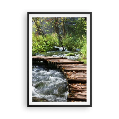 Plakat i sort ramme - Over en skummende kaskade - 61x91 cm