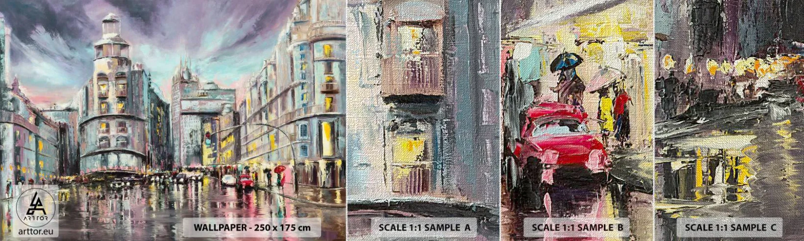 Prøve Fototapet Premium Canvas - Det vil blive en vellykket aften - By, Madrid, Arkitektur - 100x30 cm