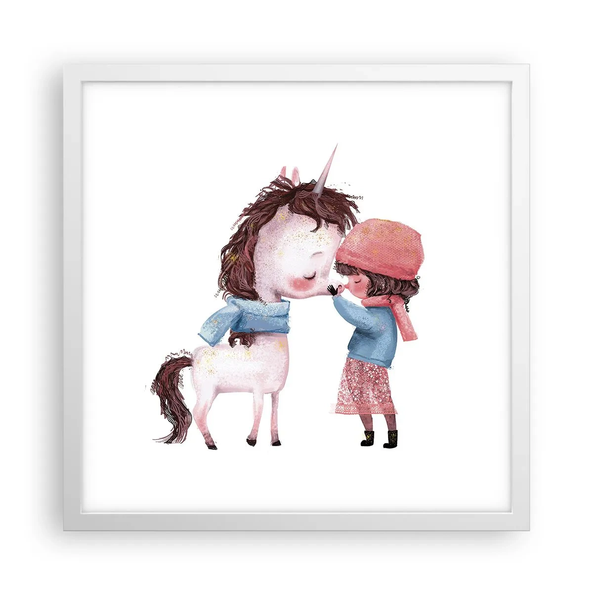 Plakat i hvid ramme - En vinterhistorie - 40x40 cm