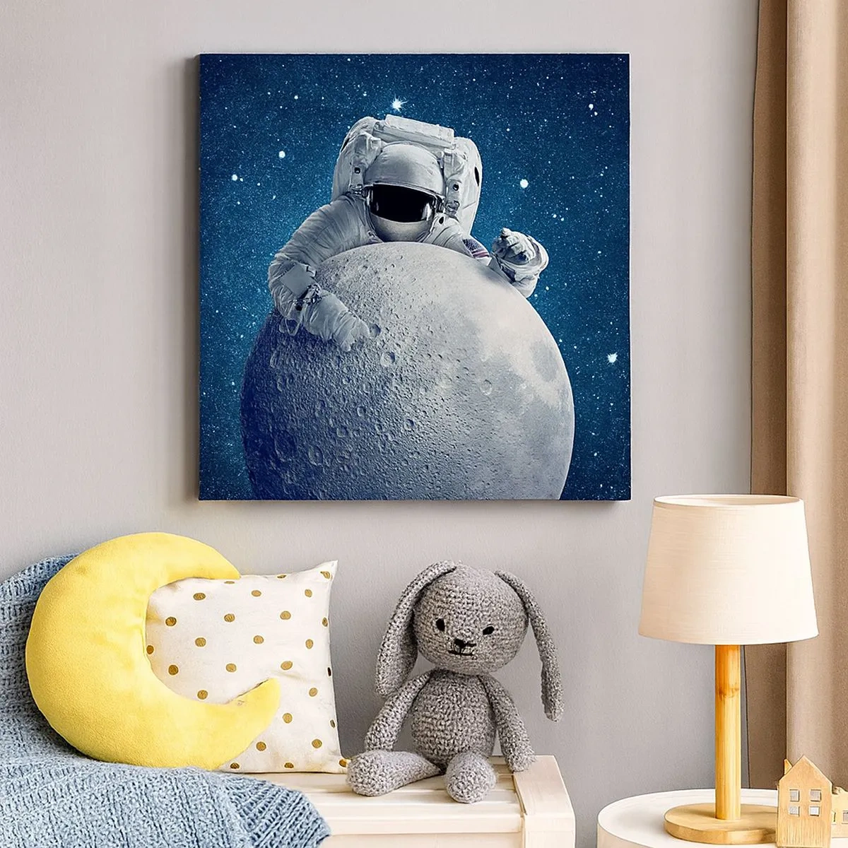 Lærredstryk - Billede på lærred - Kosmisk spøgefugl - 30x30 cm