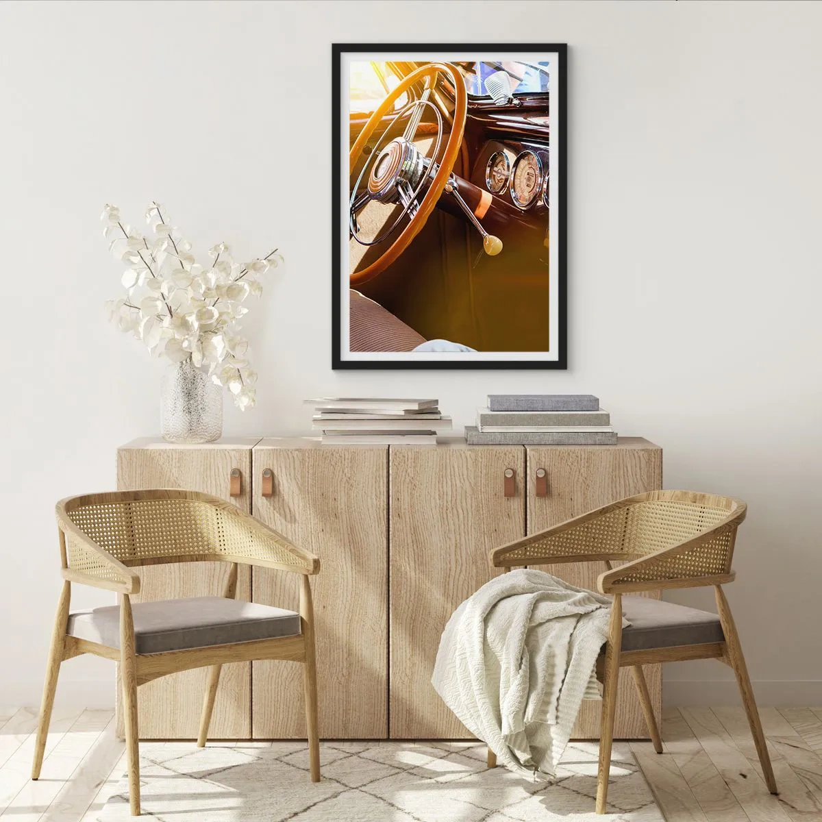 Plakat i sort ramme - Et pust af luksus fra fortiden - 70x100 cm