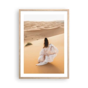 Plakat i ramme af lyst egetræ - Flygt til frihed - 50x70 cm