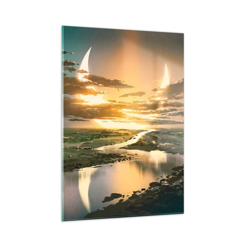 Billede på glas - Et eller andet sted i en galakse langt, langt væk - 50x70 cm