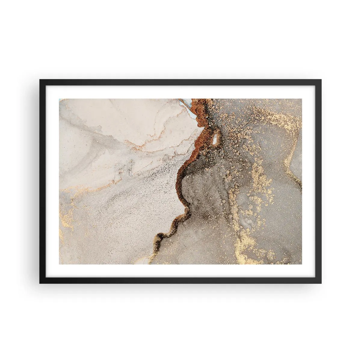 Plakat i sort ramme - På farvegrænsen - 70x50 cm