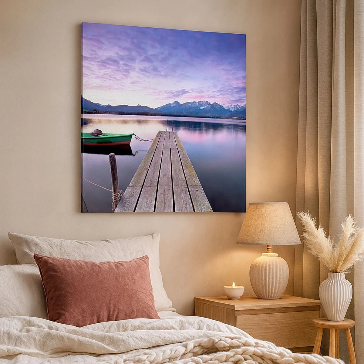 Lærredstryk - Billede på lærred - Venskabelig stilhed - 30x30 cm