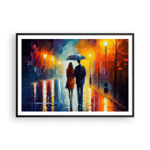 Plakat i sort ramme - Sammen - en farverig nat - 100x70 cm