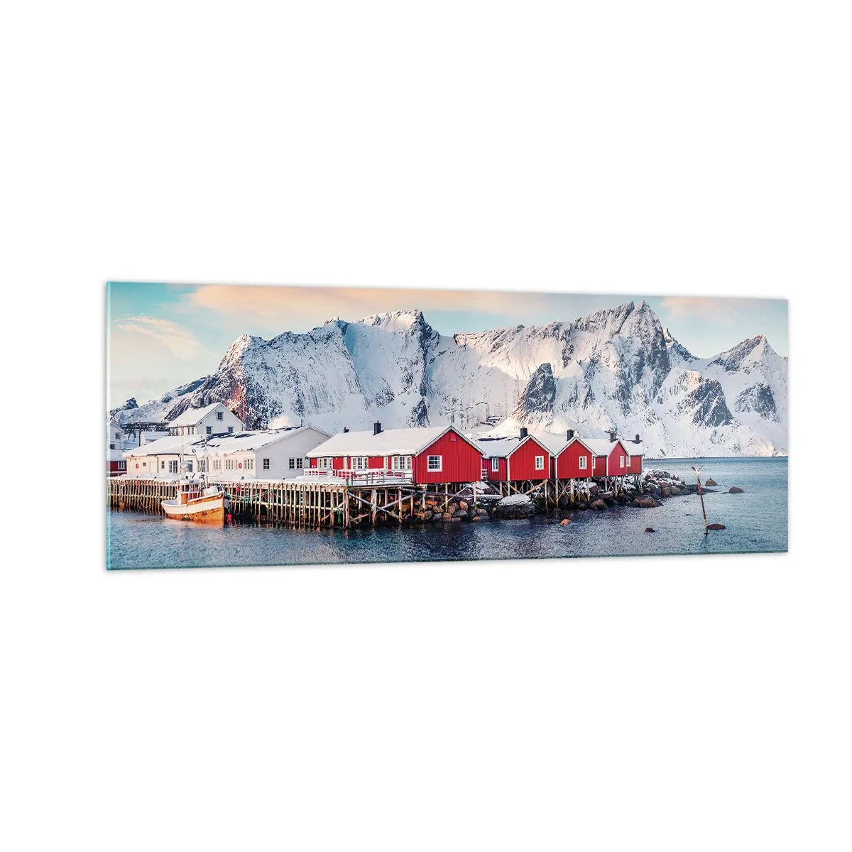 Billede på glas - Nordlig tilbagetrækning - 140x50 cm