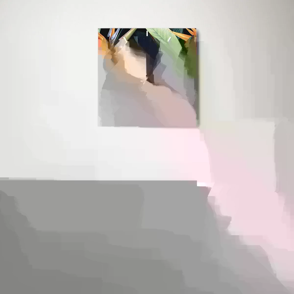 Vægur, Uret - Flammeblomster i troperne - 30x30 cm