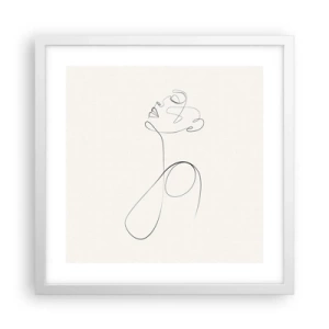 Plakat i hvid ramme - Sløjfet i drømme - 40x40 cm