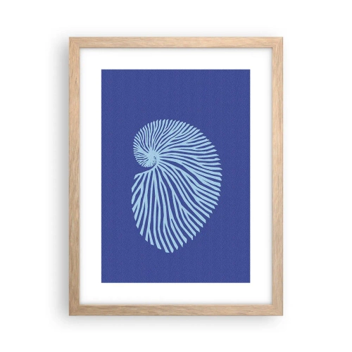 Plakat i ramme af lyst egetræ - Fødsel af en skal - 30x40 cm