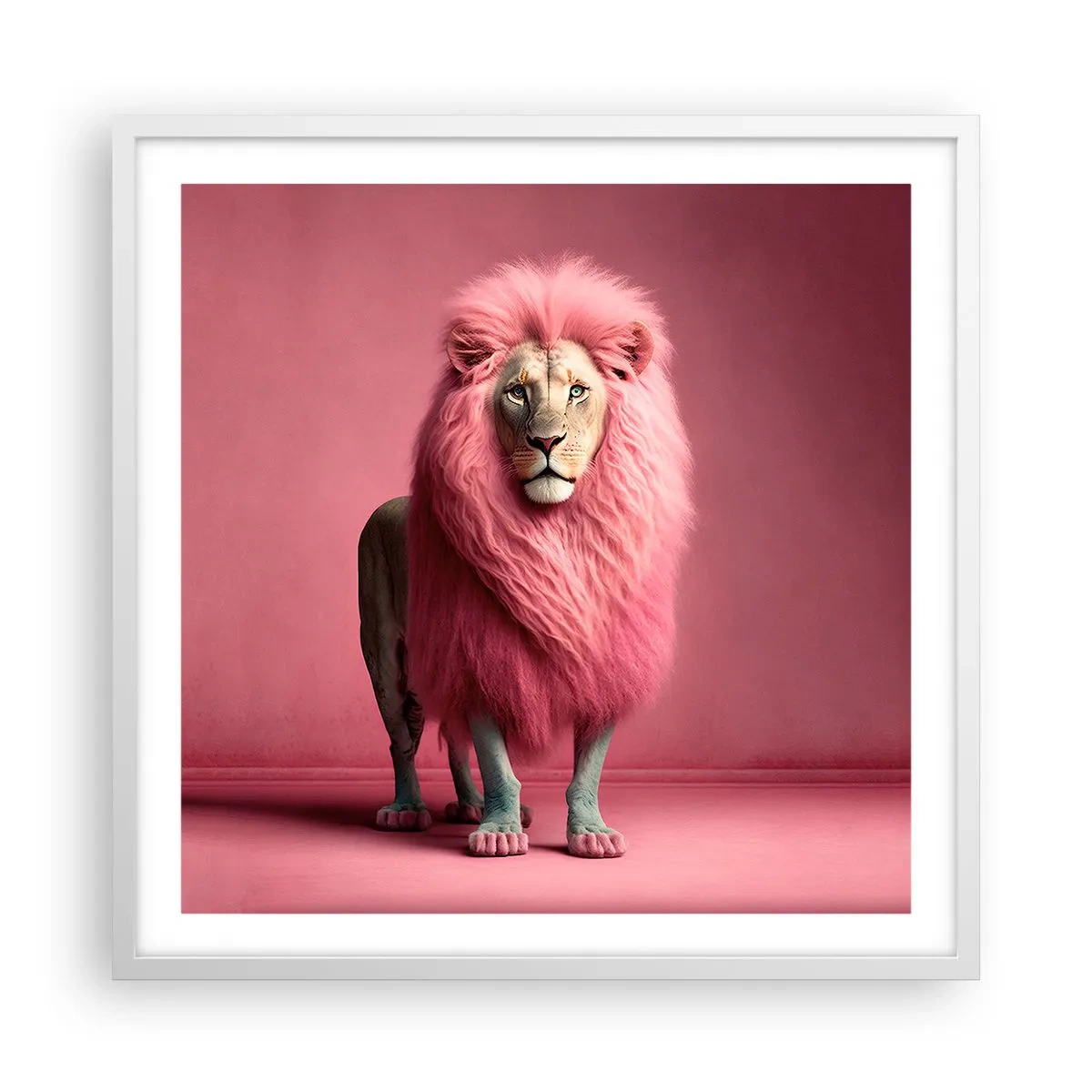 Plakat i hvid ramme - Og du er ikke længere bange - 60x60 cm