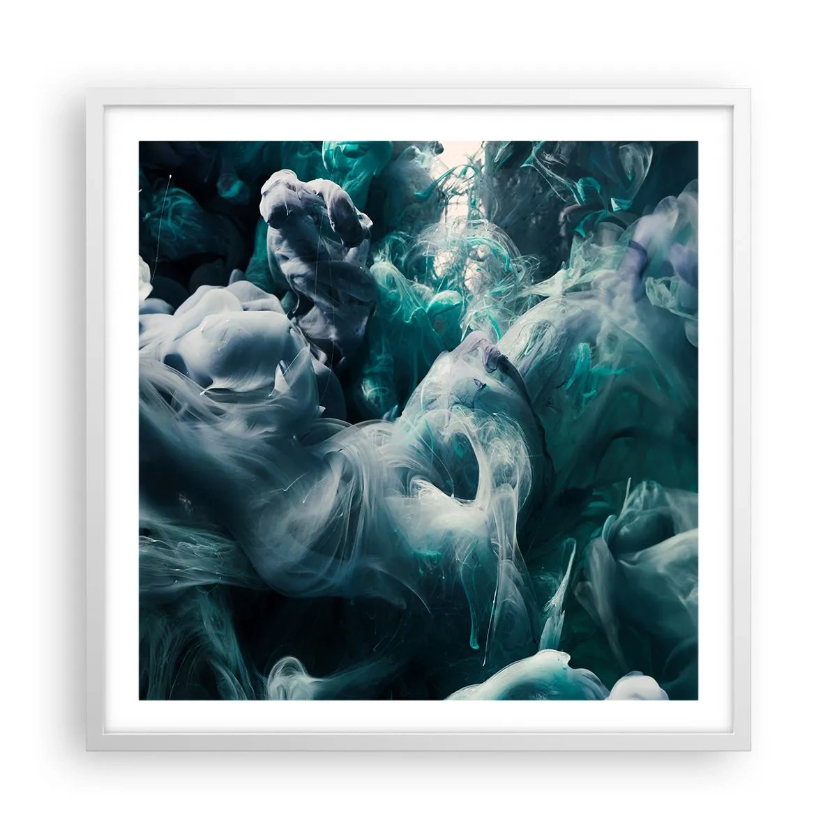 Plakat i hvid ramme - Farvebevægelse - 60x60 cm