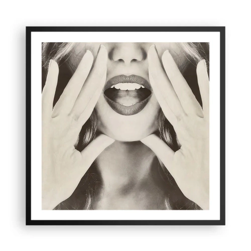 Plakat i sort ramme - Jeg er på vej! - 60x60 cm