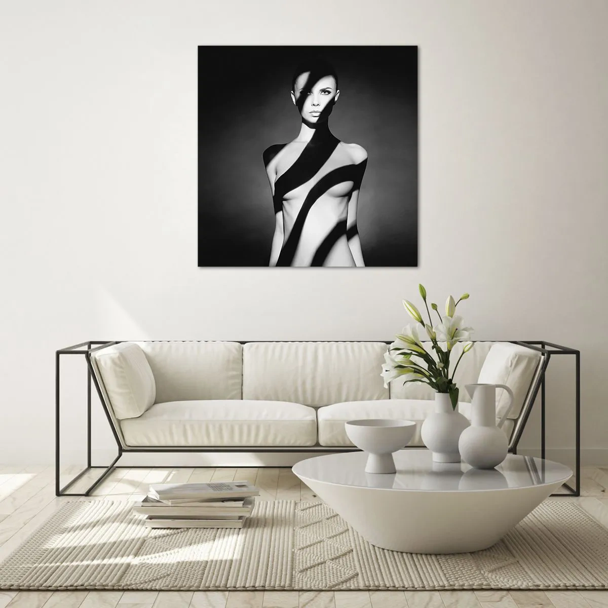 Billede på glas - I blænding og skygge - 70x70 cm