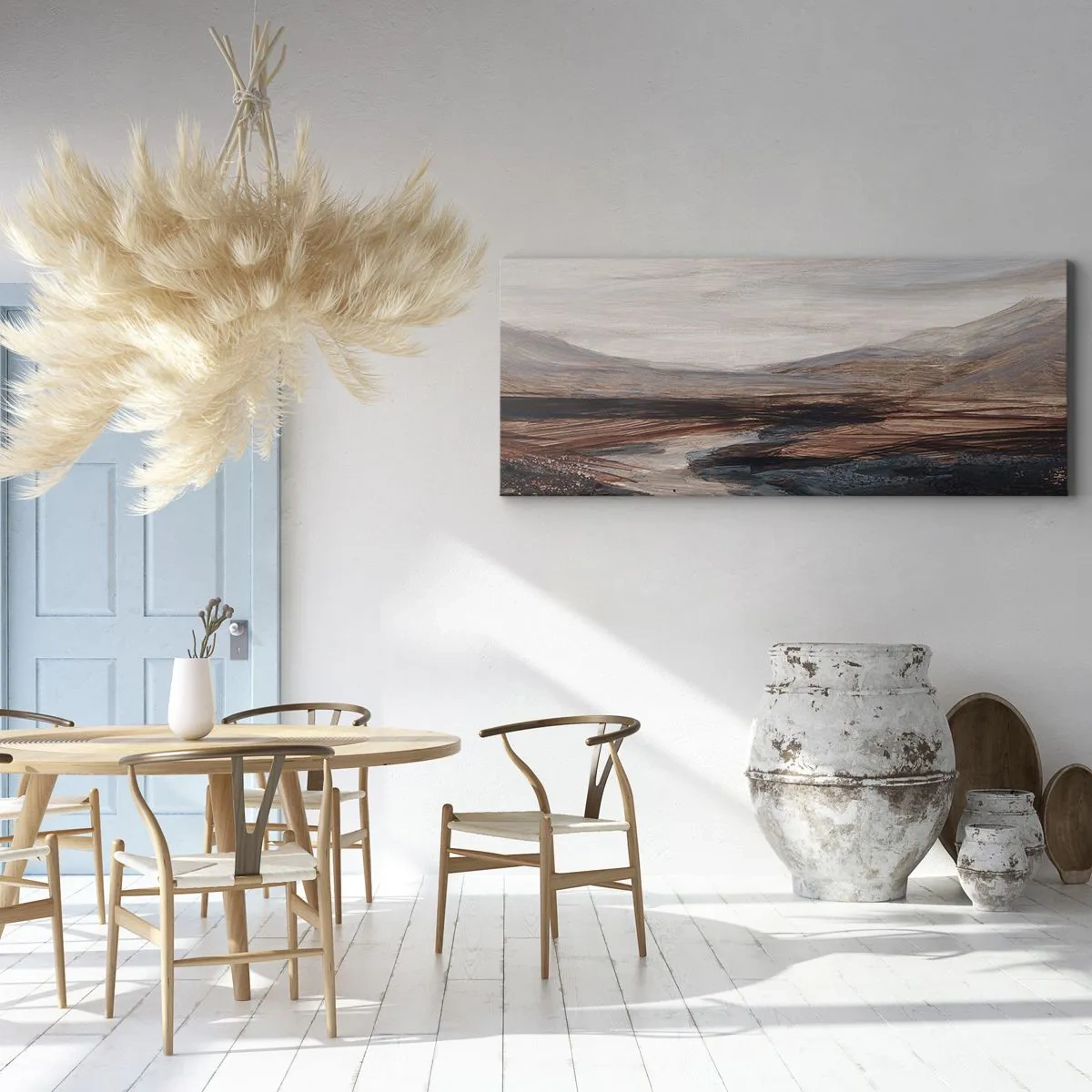 Lærredstryk - Billede på lærred -  Fredfyldt dal - 100x40 cm