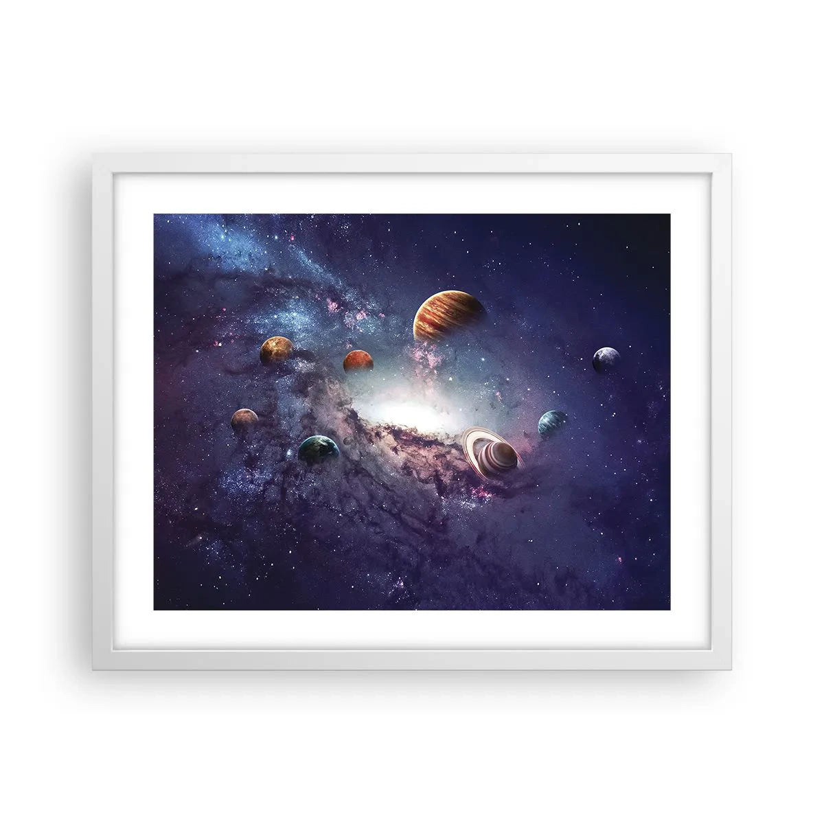 Plakat i hvid ramme - Systemet med soldans - 50x40 cm