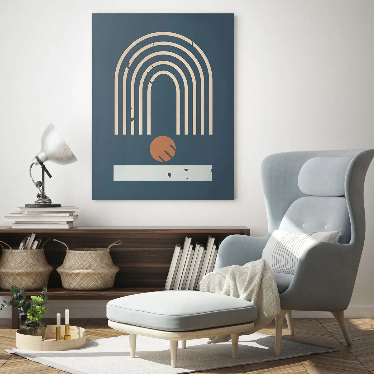 Billede på glas - Geometri på granatæble - 80x120 cm