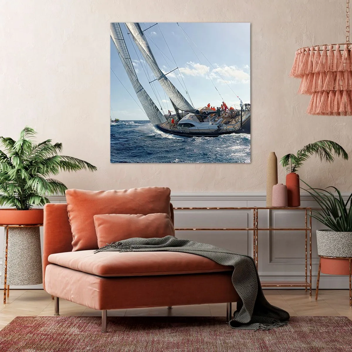 Lærredstryk - Billede på lærred - Må den bedste vinde - 50x50 cm