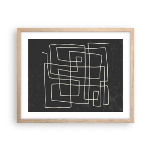 Plakat i ramme af lyst egetræ - Ikke helt så enkel - 50x40 cm