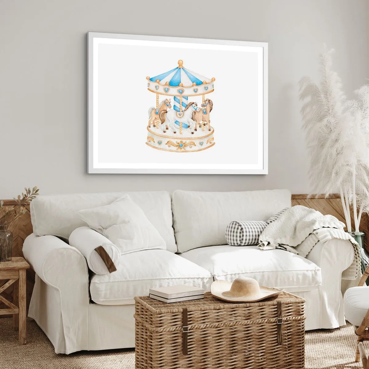 Plakat i hvid ramme - Sød barndom - 50x40 cm