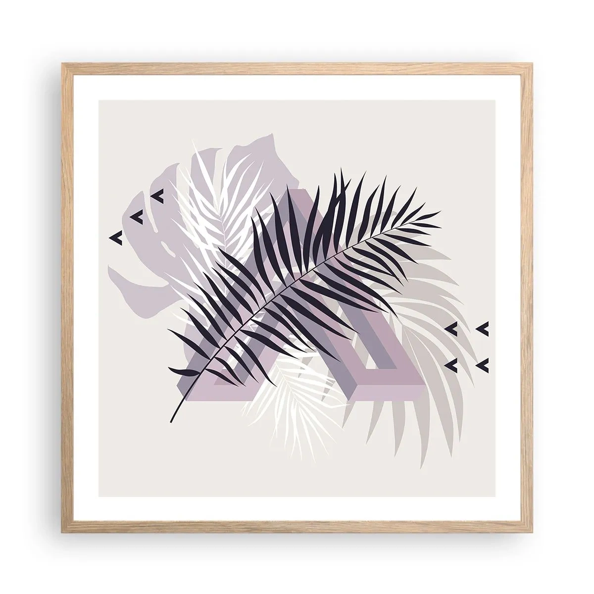 Plakat i ramme af lyst egetræ - Skygge af en skygge - 60x60 cm
