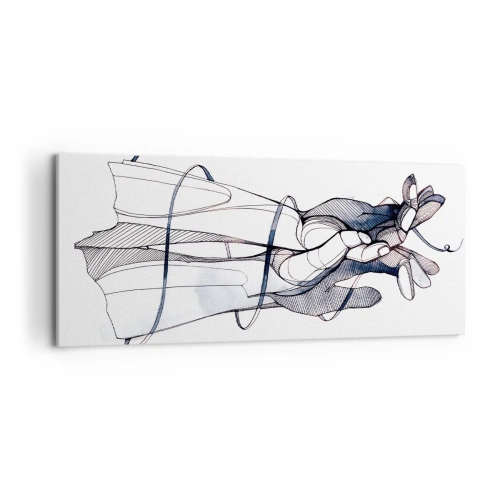Lærredstryk - Billede på lærred - En undersøgelse af berøring - 120x50 cm