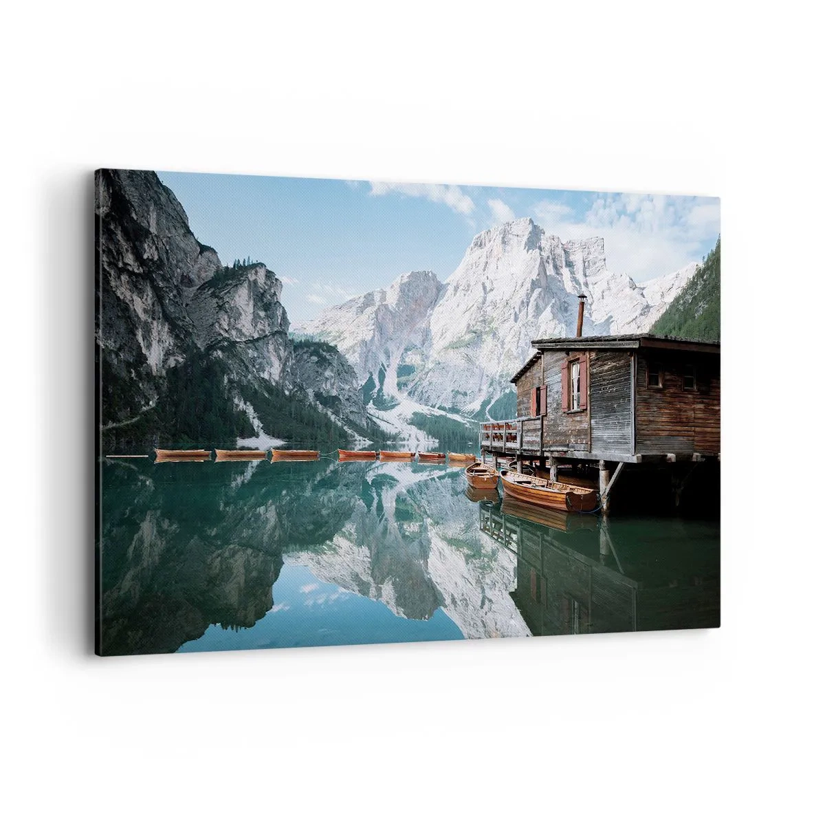 Lærredstryk - Billede på lærred - Krystalklar bjergmorgen - 120x80 cm