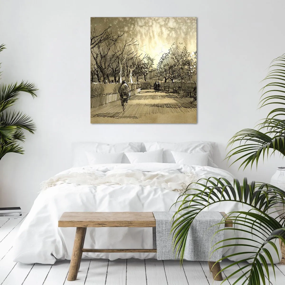 Lærredstryk - Billede på lærred - Et øjeblik med fjer - 40x40 cm