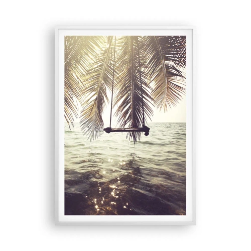 Plakat i hvid ramme - Du kan svæve i skyerne efter behag - 70x100 cm