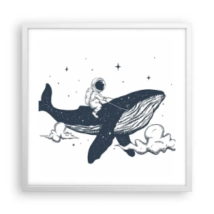 Plakat i hvid ramme - Et kosmisk eventyr - 50x50 cm