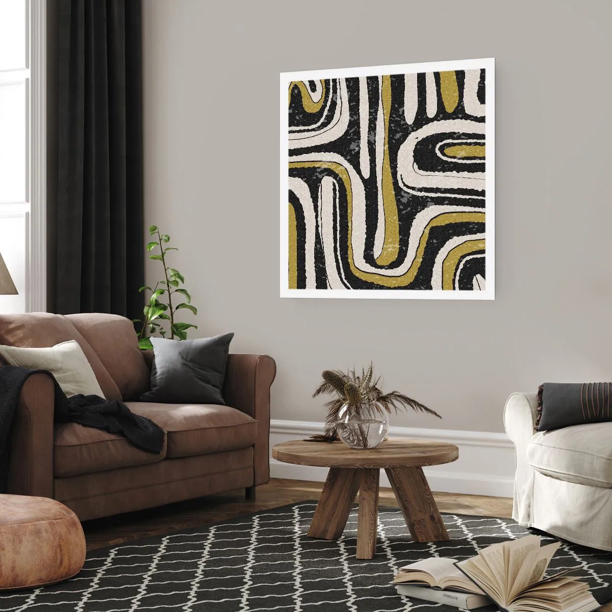 Plakat - Komposition: stier og gyder - 60x60 cm