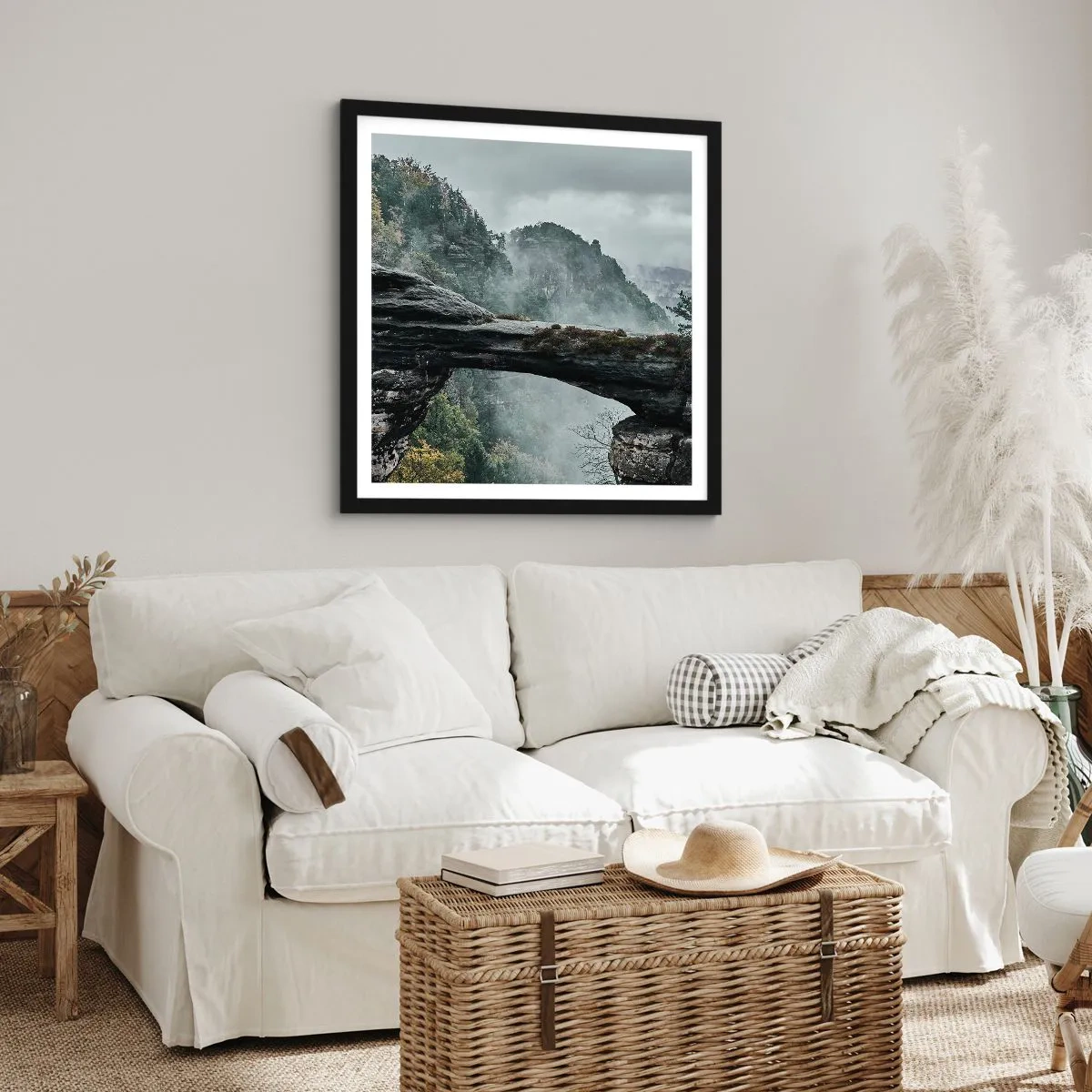 Plakat i sort ramme - Eventyret er ved at begynde - 60x60 cm