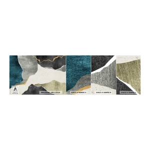 Fototapet Prøve Standard Eco - Mosaikkomposition med en streng af guld - Abstraktionisme, Art Deco, Stykke - 100x30 cm