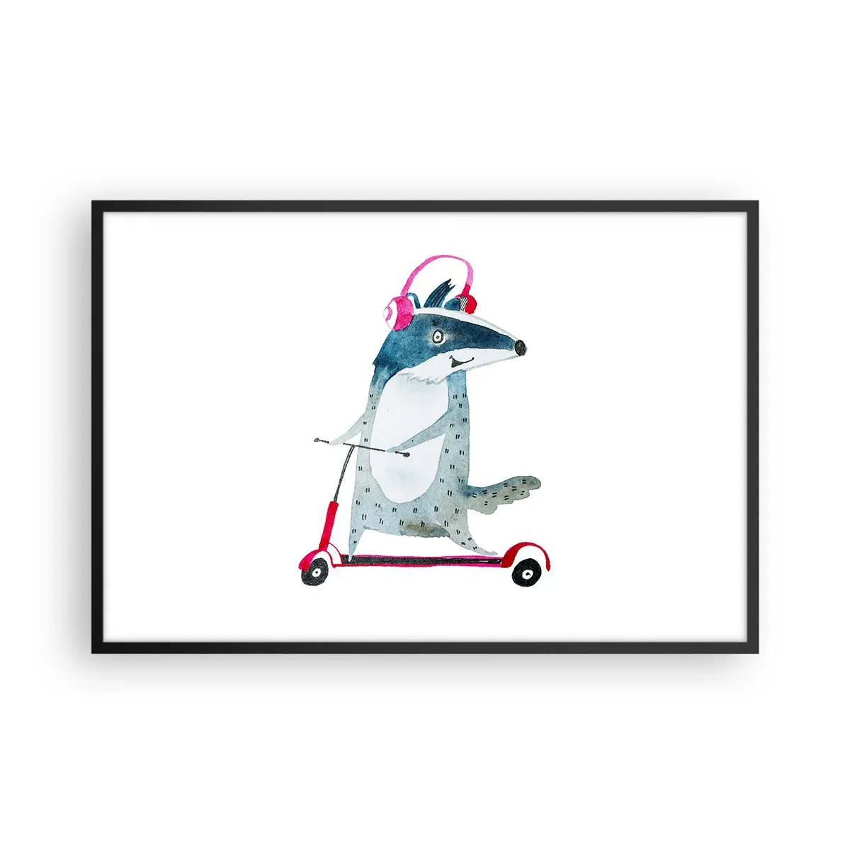 Plakat i sort ramme - Grævlingens glæder - 91x61 cm