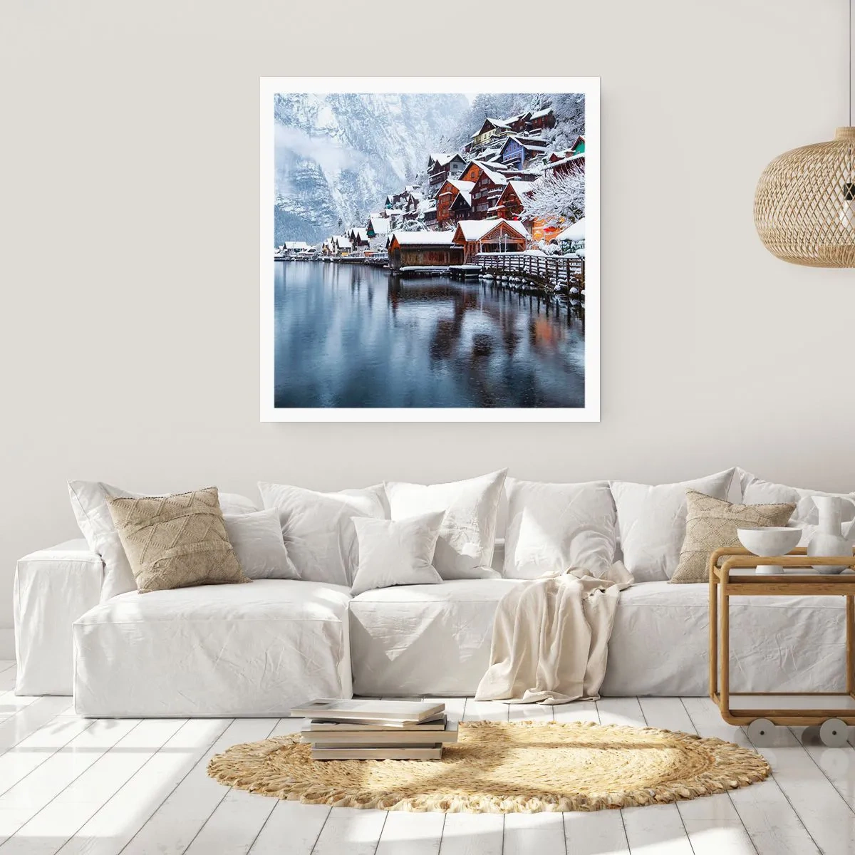 Plakat - I en vinterdekoration - 40x40 cm