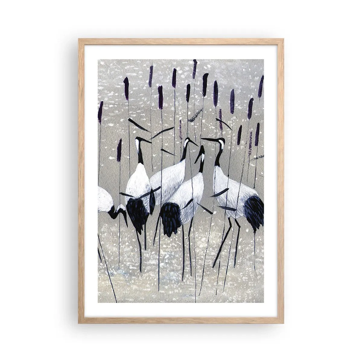 Plakat i ramme af lyst egetræ - Blandt sine egne - 50x70 cm