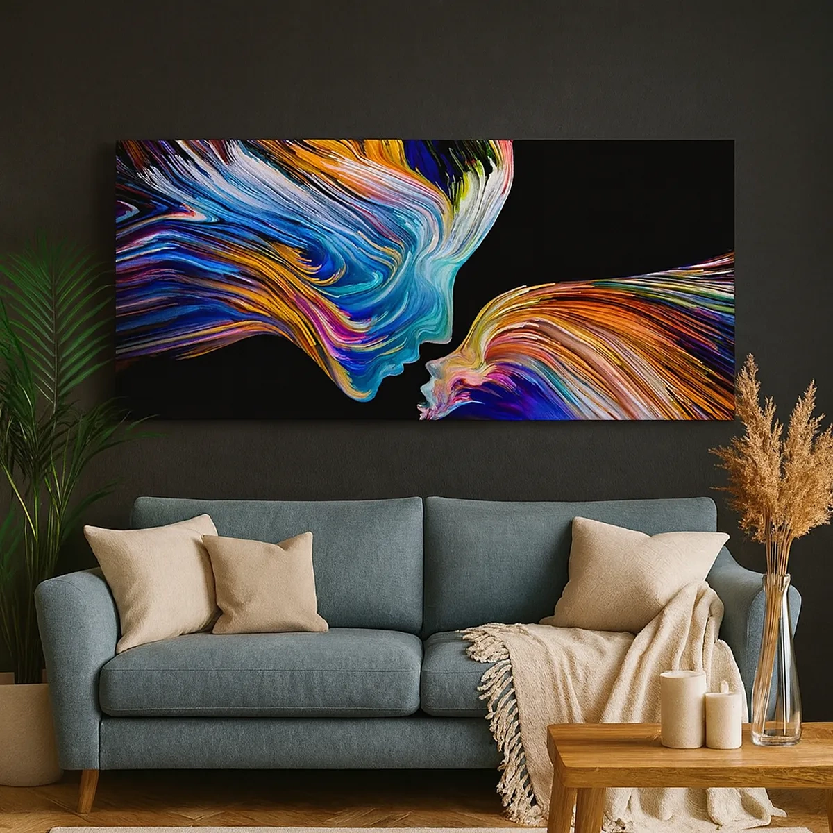 Lærredstryk - Billede på lærred - Fusion af energi og lys - 30x30 cm