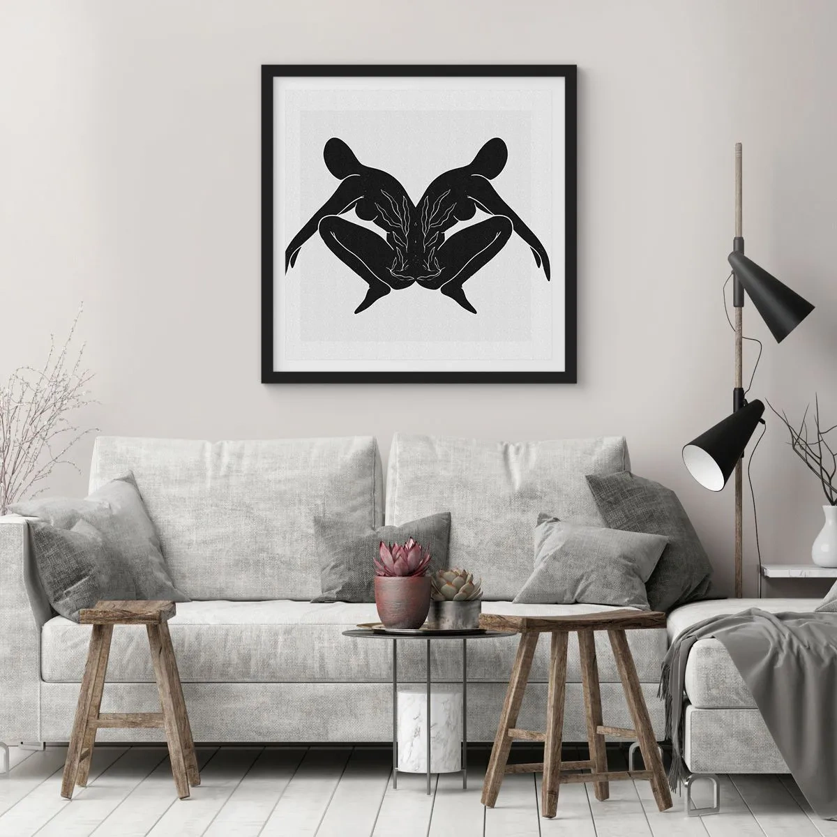 Plakat i sort ramme - En delt sjæl - 50x50 cm