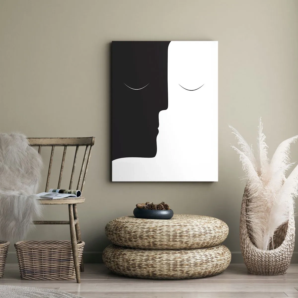 Lærredstryk - Billede på lærred - Modsætningernes enhed - 50x70 cm