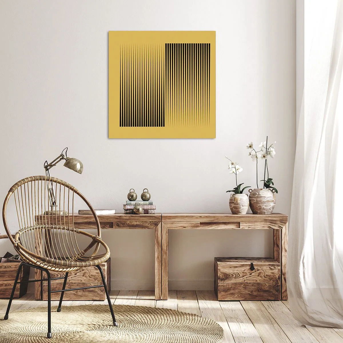 Lærredstryk - Billede på lærred - Modsætningernes kvadrat - 50x50 cm