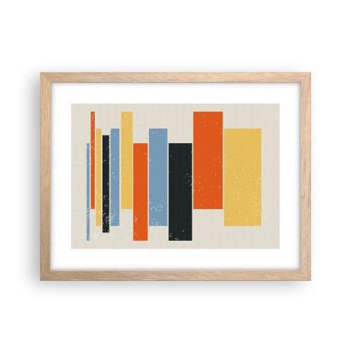Plakat i ramme af lyst egetræ - Optagelse af musik - 40x30 cm