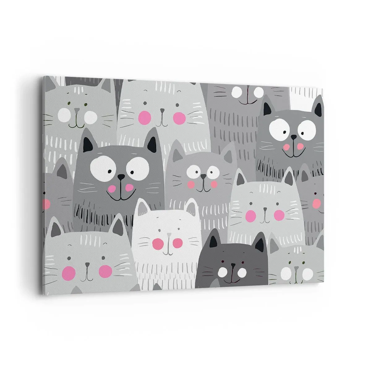 Lærredstryk - Billede på lærred - Kattens verden - 120x80 cm