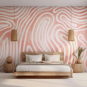 Fototapet Standard Eco - Koralabstrakte linjer skaber et organisk mønster - 100x70cm - I en labyrint af koraller - Moderne vægdekoration til stue og soveværelse ARTTOR