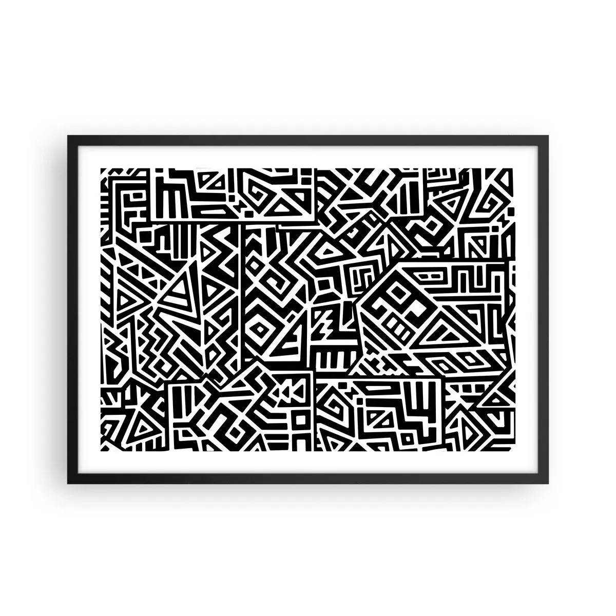 Plakat i sort ramme - Præcolumbiansk sammensætning - 70x50 cm