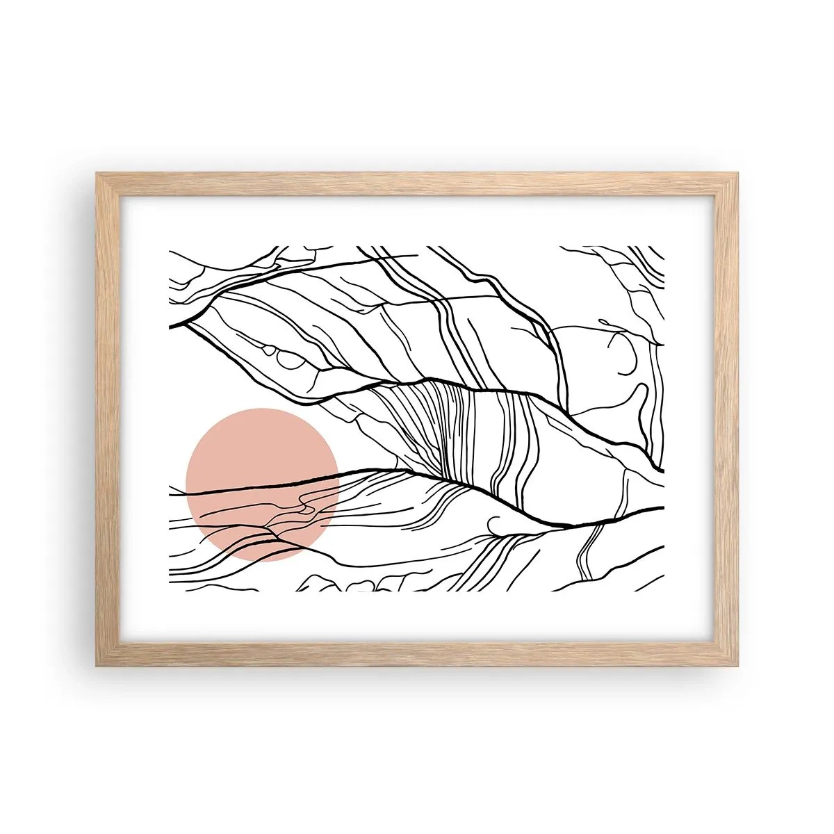 Plakat i ramme af lyst egetræ - I et netværk af kviste - 40x30 cm