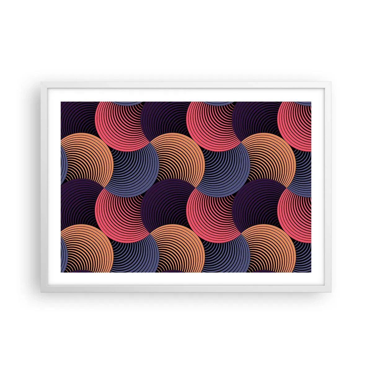 Plakat i hvid ramme - I en cirkulær rytme - 70x50 cm