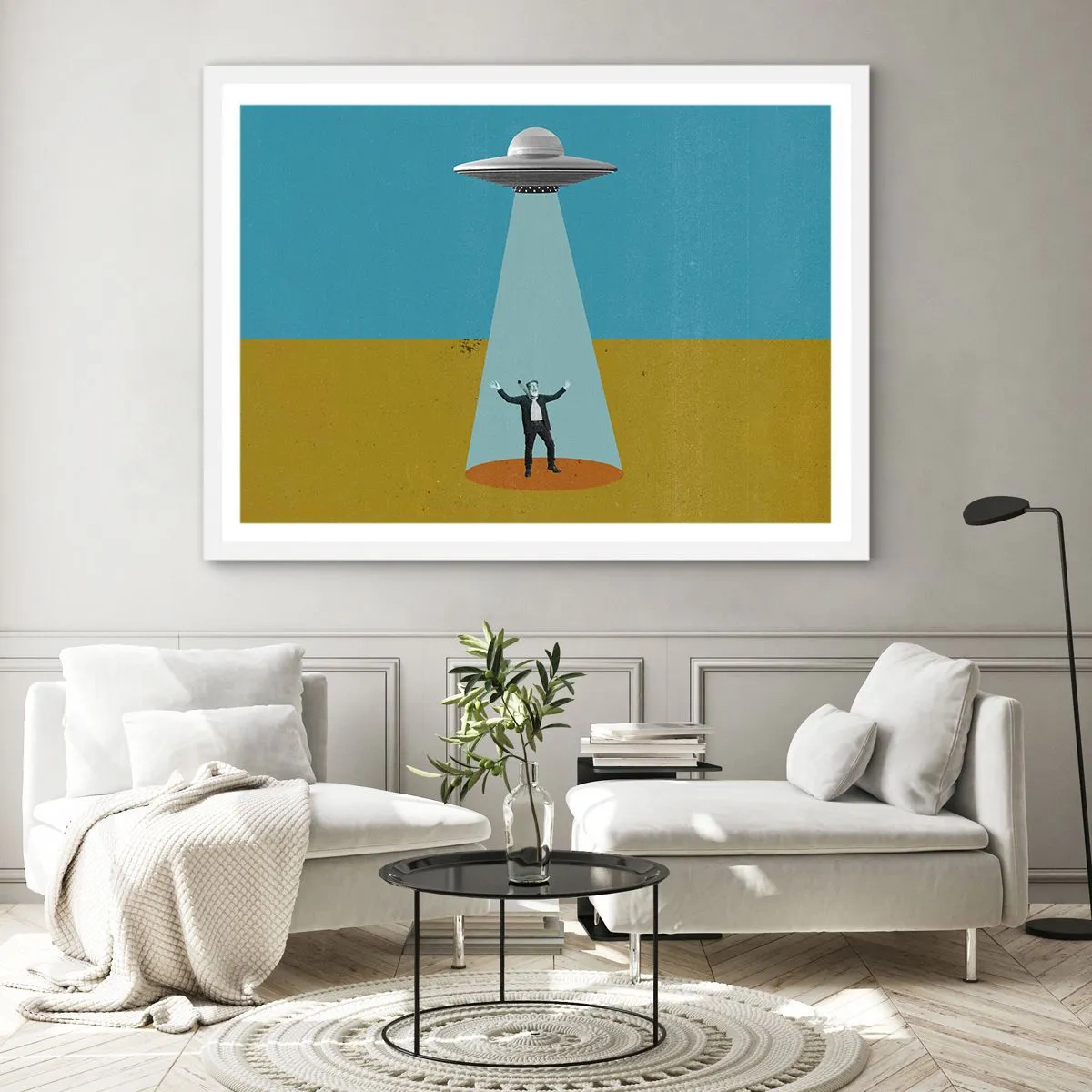 Plakat i hvid ramme - Et tæt møde - 70x50 cm