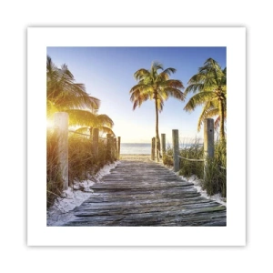 Plakat - Direkte til paradis - 40x40 cm