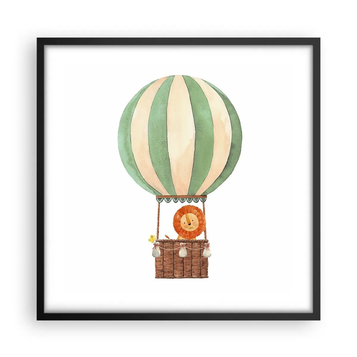 Plakat i sort ramme - Leons rejser - 50x50 cm